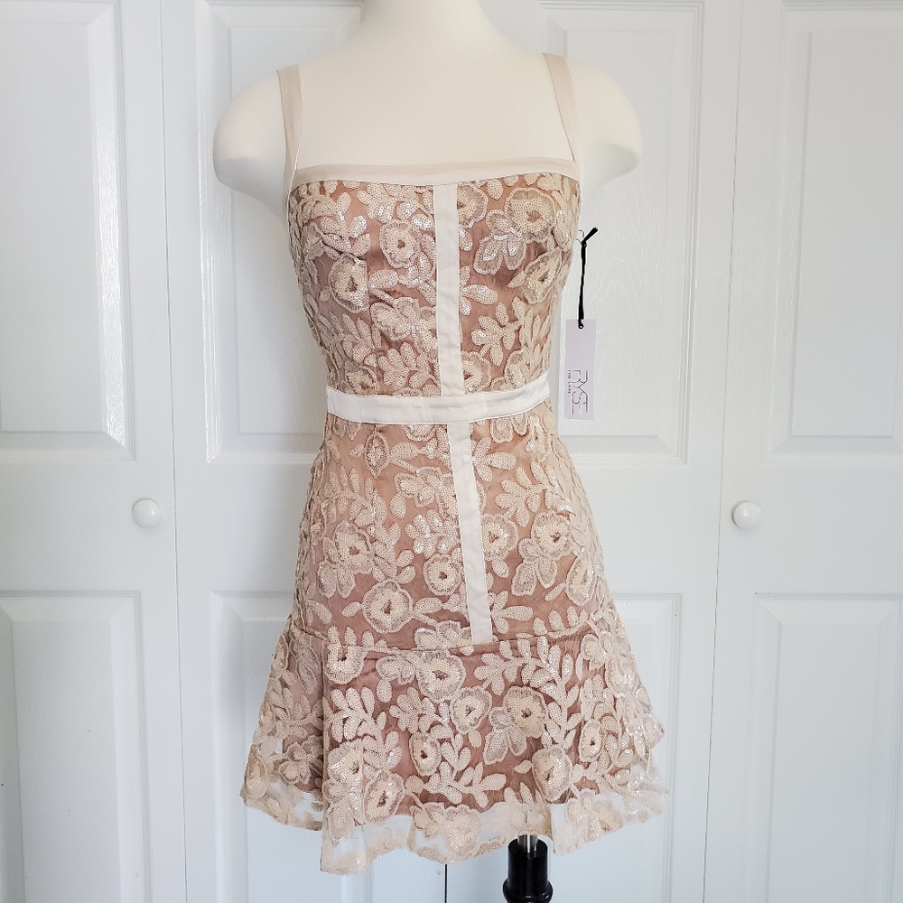 NWT Ryse The Label Lace Sequin Revolve Mini Dress - Picture 1 of 7